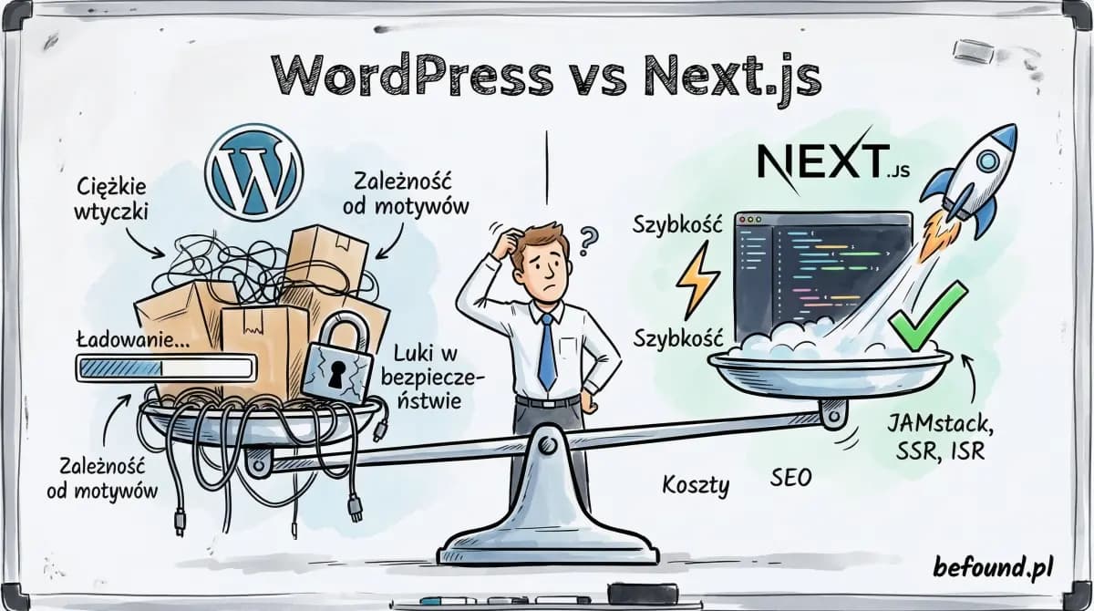 WordPress vs Next.js — co wybrać w 2026 roku? Uczciwe porównanie